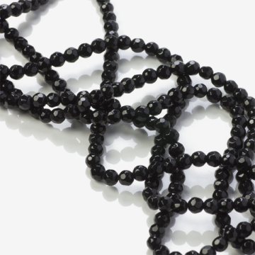 Onyks kulka fasetowana czarny 4,5mm
