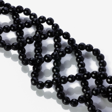 Onyks kulka fasetowana czarny 6mm