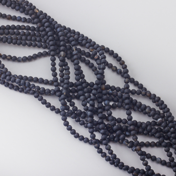 Czarny agat kwasowany kulka gładka 4mm