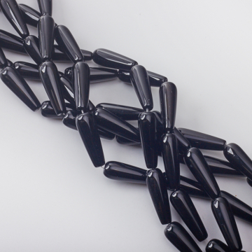 Czarny agat kropla gładka 30mm