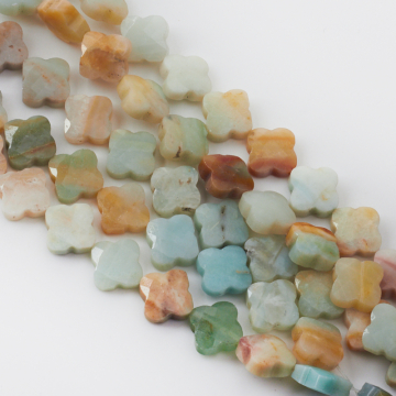 Amazonit koniczynka marokańska fasetowana 12mm