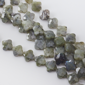 Labradoryt koniczynka marokańska fasetowana 12mm