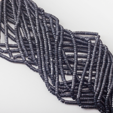 Jaspis cesarski krążek gładki czarny 2,5x4,5mm - na sznurze