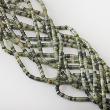 Kryształ górski zielony krążek gładki 2,5x4,5mm