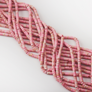 Jaspis cesarski krążek gładki różowy 2,5x4mm - na sznurze