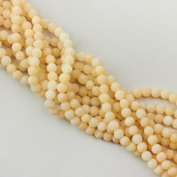 Agat matowy kremowy kulka gładka 7,5mm