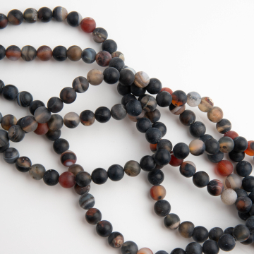 Agat pasiasty kulka matowa 8mm