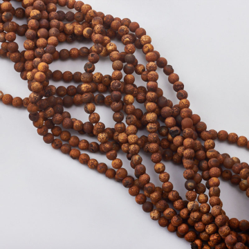 Agat brązowy kulka matowa 6mm