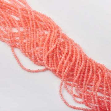 Agat łososiowy kulka fasetowana 3,5mm