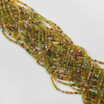 Agat zielony kulka fasetowana 3,5mm