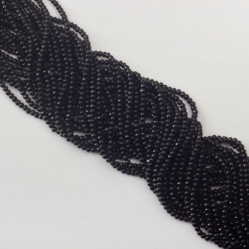 Agat czarny kulka fasetowana 3,5mm