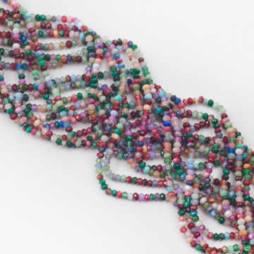 Jadeit oponka fasetowana multikolor 4,5x3mm