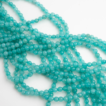 Jadeit kulka fasetowana turkusowy 4mm