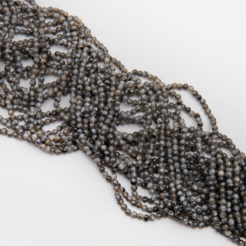 Larvikit kulka fasetowana szary 4mm