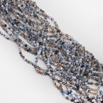 Agat kulka fasetowana szary 4mm