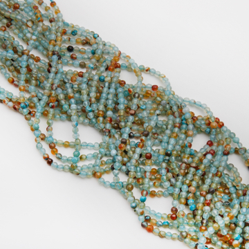 Agat kulka fasetowana niebieski 4mm