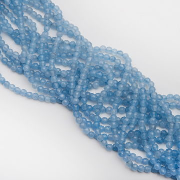 Jadeit kulka fasetowana błękitny 6mm