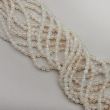 Jadeit kulka fasetowana biały 6mm Jadeit kulka fasetowana biały 6mm