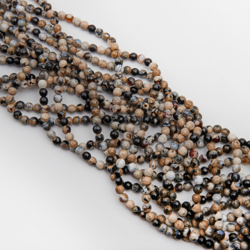 Agat kulka fasetowana jasny brąz 6mm