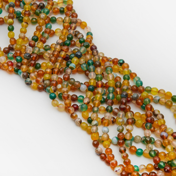 Agat kulka fasetowana żółty 6mm