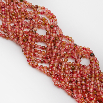 Agat kulka fasetowana różowy 6mm