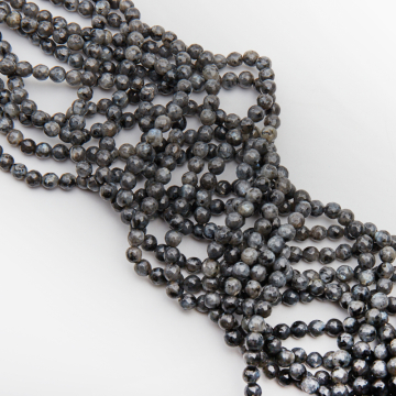 Larvikit kulka fasetowana szary 6mm