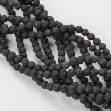 Lawa czarna matowa kulka 6mm