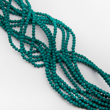 Lawa wulkaniczna lakierowana kulka ciemny zielony 4mm