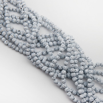 Lawa wulkaniczna lakierowana kulka biały 6mm