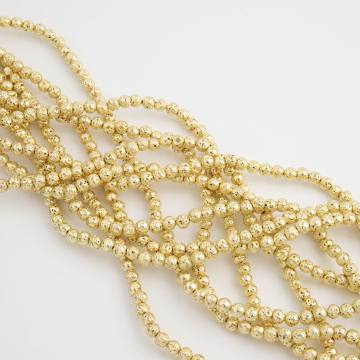 Lawa wulkaniczna lakierowana kulka light gold 5mm