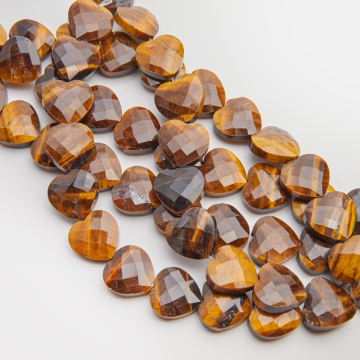 Tygrysie oko serce fasetowane 15x15,5mm