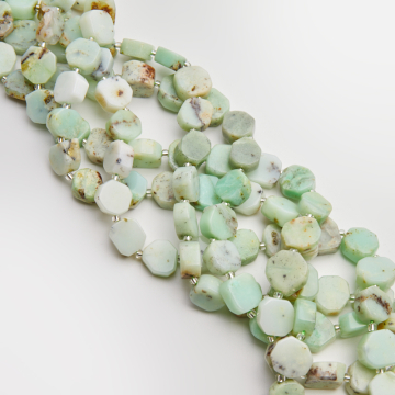 Chryzopraz moneta nieregularna 10-16mm