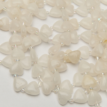 Biały jadeit serce gładkie 14mm