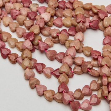 Rodonit serce fasetowane 8mm