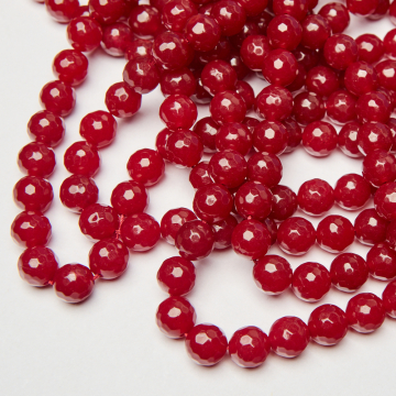 Jadeit kulka fasetowana bordo 11,5mm