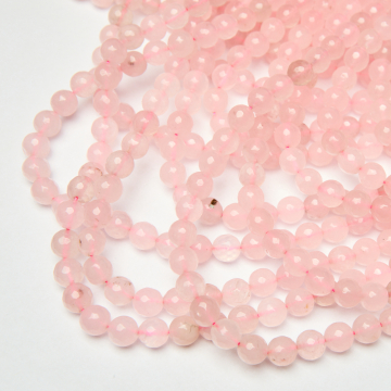 Jadeit kulka fasetowana różowa 9,5mm