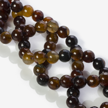 Agat szary kulka fasetowana 4mm