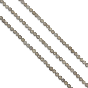 Agat kulki fasetowane szare 4mm