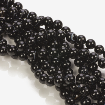 Agat czarna kulka gładka błyszcząca 10mm