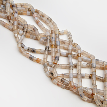 Agat szary walec gładki 6x6mm