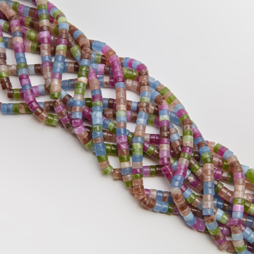 Mix agatów krążek gładki 3x6mm