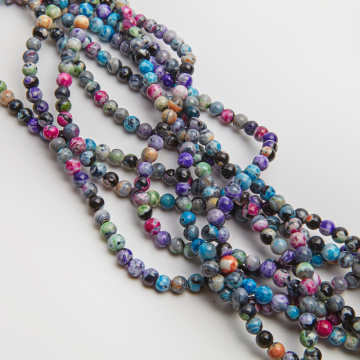 Agat mix kolorów kulka gładka 6mm