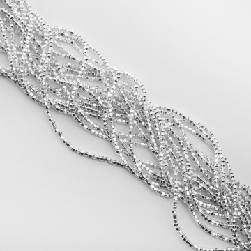 Hematyt platerowany baryłka light silver 3mm