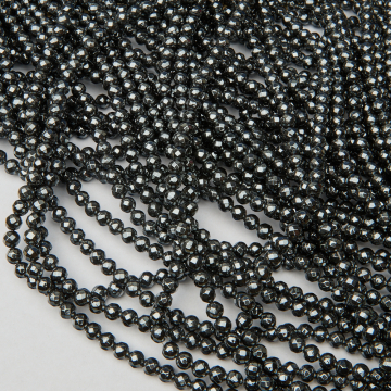 Hematyt platerowany kulka fasetowana natural 6mm