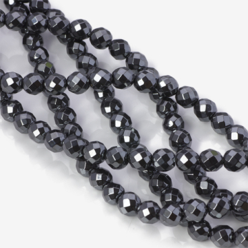 Hematyt platerowany kulka fasetowana natural 7,5mm