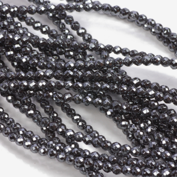 Hematyt platerowany kulka fasetowana natural 3mm