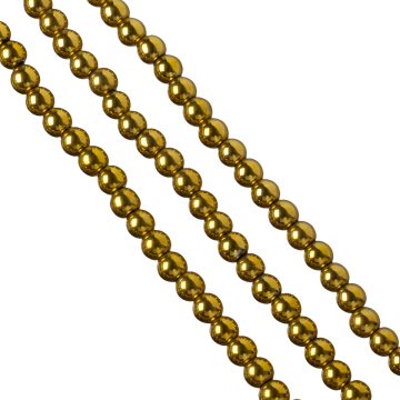 Hematyt platerowany kulka gładka gold 8mm