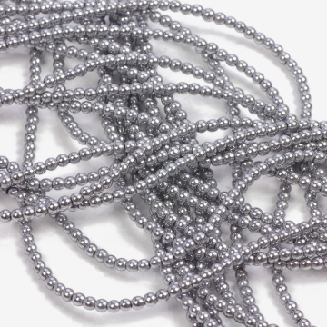Hematyt platerowany kulka gładka silver 2mm - na sznury