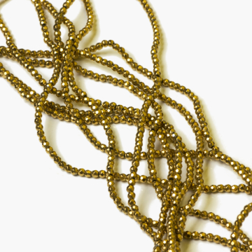 Hematyt platerowany kulka fasetowana gold 2mm - na sznury