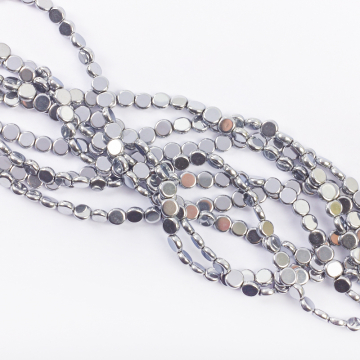 Hematyt platerowany krążek gładki silver 5,5mm